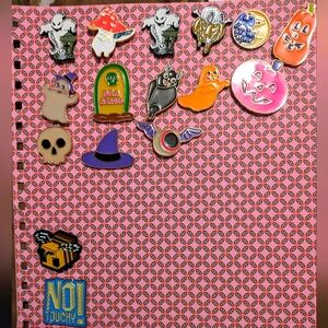 📌5for$25 Enamel Pins Halloween Jack-o'-lantern Ghost Mushroom Moon Bee pins
